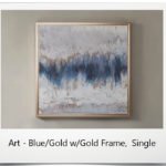 Art - Abstract Blue/Gold w/Gold Frame, Single Piece