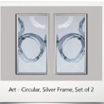 Art - Circular w/Silver Frame, Set of 2