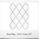 Area Rug - Criss Cross, White/Grey 5x7