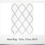 Area Rug - Criss Cross, White/Grey 8x10
