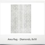 Area Rug - Diamonds, White/Grey 8x10