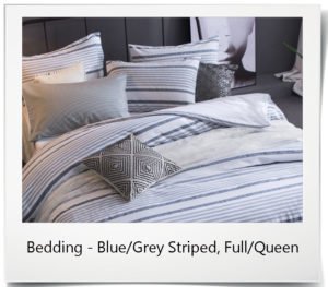 Bedding - Blue & White Stripes, Full/Queen