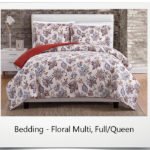 Bedding - Blue & Red Floral, Full/Queen