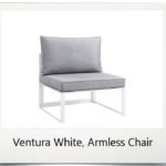 Ventura White - Armless Chair